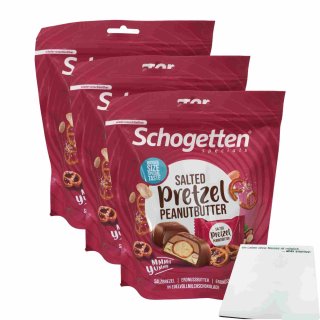 Schogetten Specials Salted Pretzel Peanutbutter 3er Pack (3x125g Beutel) + usy Block