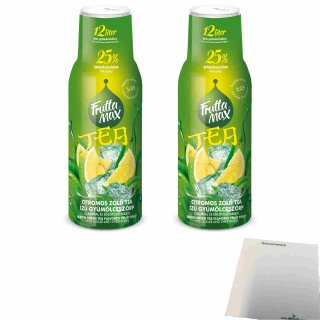 Frutta Max Bubble 12 Grüner Tee Zitrone Getränkesirup 2er Pack (2x500ml Flasche) + usy Block