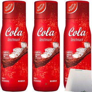 Gut & Günstig Cola Getränkesirup 3er Pack (3x500ml Flasche) + usy Block