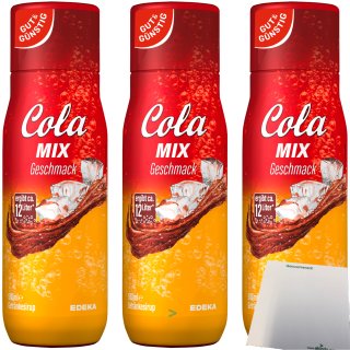 Gut & Günstig Cola Mix Getränkesirup 3er Pack (3x500ml Flasche) + usy Block