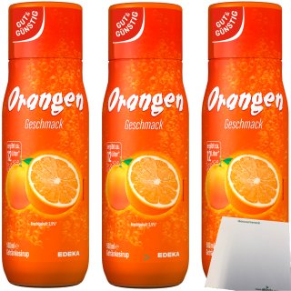 Gut & Günstig Orange Getränkesirup (3x500ml Flasche) 3er Pack + usy Block