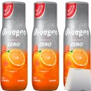 Gut & Günstig Orange Zero Getränkesirup 3er Pack (3x500ml Flasche) + usy Block