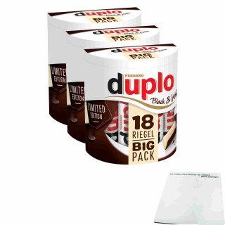 Ferrero duplo Black & White Limited Edition Big Pack 18 Riegel 3er Pack (3x327g Packung) + usy Block