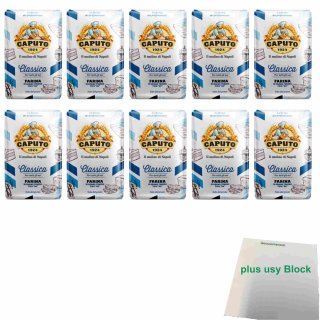 Caputo Farina Classica 10er Pack (10x 1kg Packung Klassik Mehl) + usy Block