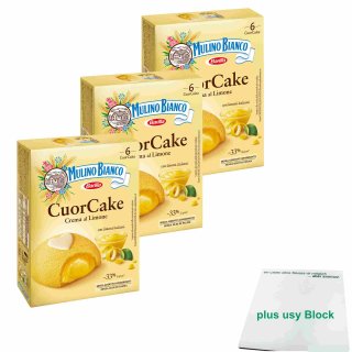 Mulino Bianco Cuor Cake 3er Pack (3x 210g Packung) + usy Block