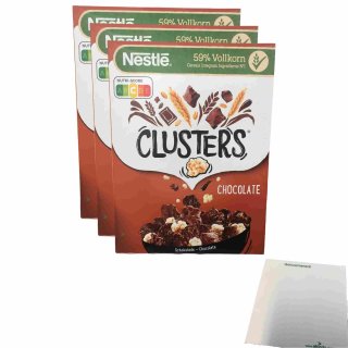 Nestlé Clusters Schokolade 3er Pack (3x330g Packung) + usy Block