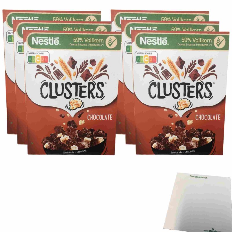 Nestlé Clusters Schokolade 6er Pack (6x330g Packung) + usy Block
