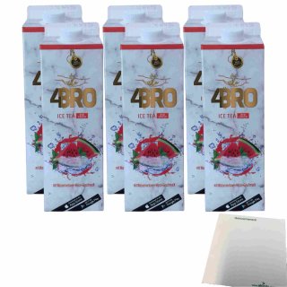 4Bro Ice Tea Red Crash 6er Pack (6x1000ml Pack Eistee) + usy Block