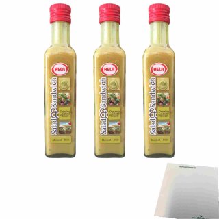 Hela Salad & Sandwich Mosterd - Dille 3er Pack (3x250ml Flasche) + usy Block