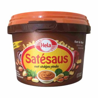 Hela Satésaus mit Erdnuss-Stücken (500g Becher)