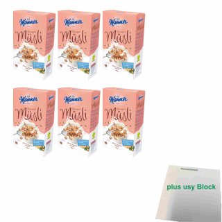 Manner Knusper Müsli 6er Pack (6x500g Packung) + usy Block