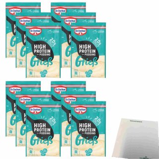 Dr. Oetker High Protein Pudding Grieß 12er Pack (12x65g Beutel) + usy Block