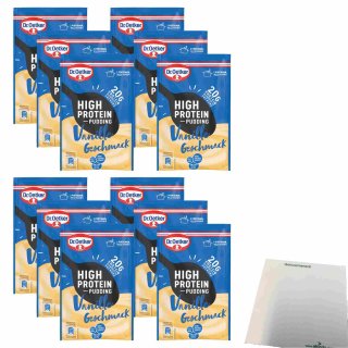 Dr. Oetker High Protein Pudding Vanille 12er Pack (12x55g Beutel) + usy Block