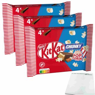 KitKat Chunky Salted Caramel Popcorn 3er Pack (3x168g Packung) + usy Block