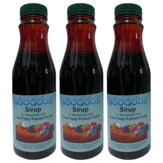 sodados Sirup Cola Fizzy Forest Fruits für Wassersprudler 3er Pack (3x0,5l PET-Flasche)