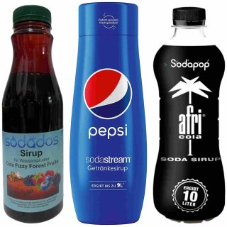 Cola Sirup Testpaket 1 für Wasserprudler (z.B. SodaStream & Sodapop)