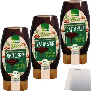 EDEKA Bio Dattelsirup 3er Pack (3x250ml Flasche) + usy Block