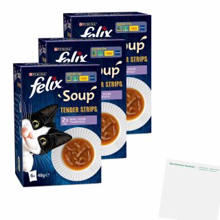 Felix Soup Tender Strips 3er Pack (3x288g Packung) + usy Block