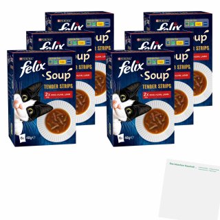 Felix Soup Tender Strips Land 6er Pack (6x288g Packung) + usy Block