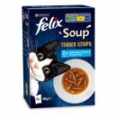 Felix Soup Tender Strips mit Fisch (6x48g Packung) + usy Block