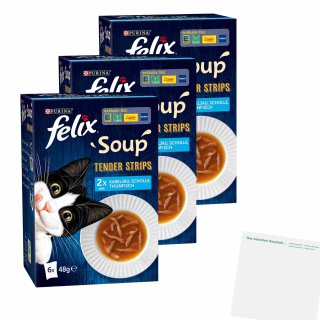 Felix Soup Tender Strips mit Fisch 3er Pack (3x288g Packung) + usy Block