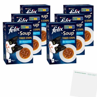 Felix Soup Tender Strips mit Fisch 6er Pack (6x288g Packung) + usy Block
