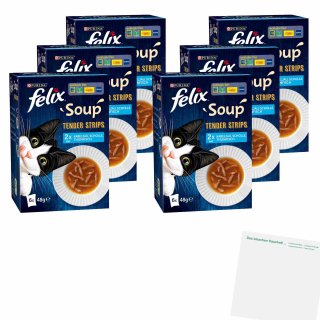 Felix Soup Tender Strips mit Fisch 6er Pack (6x288g Packung) + usy Block