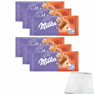 Milka Unser Serienabend Popcorn, Knister & Karamell Schokolade 6er Pack (6x90g Tafel) + usy Block
