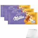 Milka Unser Unser Stück Kindheit Apfelnote, Keksstückchen & Karamell Schokolade 3er Pack (3x90g Tafel) + usy Block