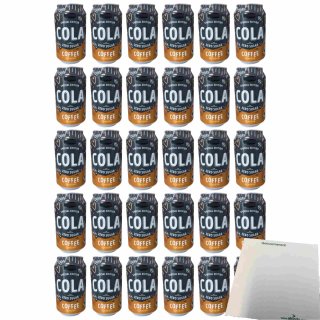 Jumbo Cola Coffee Flavour zero sugar Special Edition 30er Pack (30x0,33l Dose Kaffee-Cola ohne Zucker) + usy Block