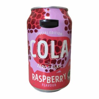 Jumbo Cola Raspberry Flavour zero sugar Special Edition (0,33l Dose Himbeer-Cola ohne Zucker)