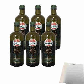 Sasso Olio Extravergine natives Olivenöl 6er Pack (6x1l Flasche) + usy Block