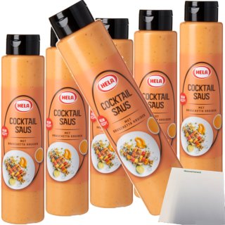 Hela Cocktailsauce mit Bruschetta Gewürz 6er Pack (6x800ml Flasche) + usy Block
