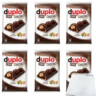 Ferrero Duplo Chocnut dark Schokoriegel Ganze Haselnüsse 6er Pack (6x5 Riegel) + usy Block
