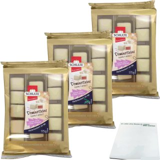 Schulte Dominosteine doppelt gefüllt Weiss 3er Pack (3x175g Packung) + usy Block