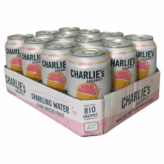 Charlies Organics Sparkling Water Grapefruit (12x330ml Dose NL EINWEG)