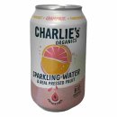 Charlies Organics Sparkling Water Grapefruit 2er Pack (24x330ml Dose NL EINWEG) + usy Block