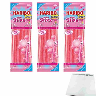 Haribo Balla Stixx Sauer Bubblegum 3er Pack (3x175g Beutel) + usy Block