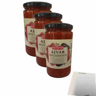 Podravka Ajvar Mild 3er Pack (3x690g Glas) + usy Block