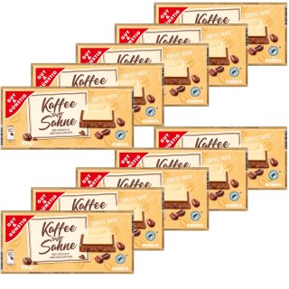 Gut&Günstig Kaffee trifft Sahne weiße Schokolade auf Sahneschokolade mit Kaffee VPE (10x200g Tafel)