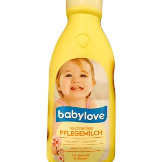 babylove reichhaltige Pflegemilch für Gesicht & Körper (250ml Flasche)