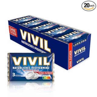 Vivil Pfefferminz ohne Zucker VPE (20x3x28g Packung)