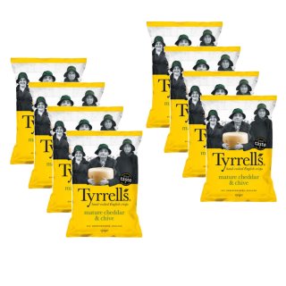 Tyrrells Crisps Cheddar & Schnittlauch (8x150g Tüten)