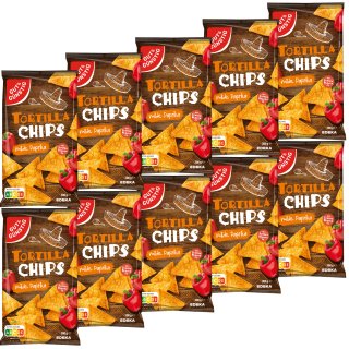 Gut&Günstig Tortillachips Mais-Chips mit Paprikageschmack VPE (10x300g Packung)