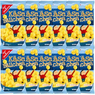 Gut&Günstig Käsebällchen leckerer Maissnack mit extra viel Käse VPE (12x175g Tüten)