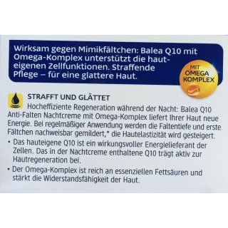 Balea Q10 Anti Falten Nachtcreme Mit Omega Komplex 50ml