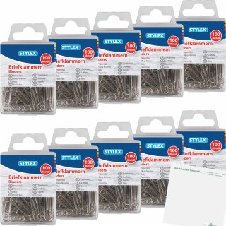 Stylex Briefklammern 10er Pack (10x100Stk) + usy Block