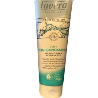 Lavera Basis Sensitiv 2-in-1 Reinigungsmilch Vegan (125ml Tube)