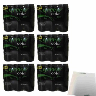 Green Cola 6er Pack (36x0,33l Dose Cola Stevia EINWEG) + usy Block