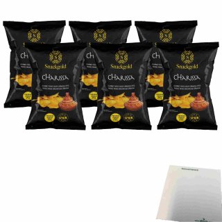 Snackgold Charissa Chips 6er Pack (6x125g Beutel Chips mit Harissa) + usy Block